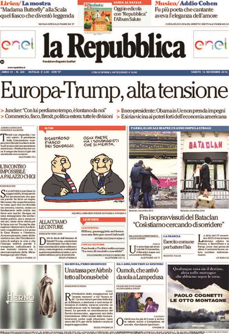 Prima Pagina di oggi, Sabato 9 Novembre 2024 